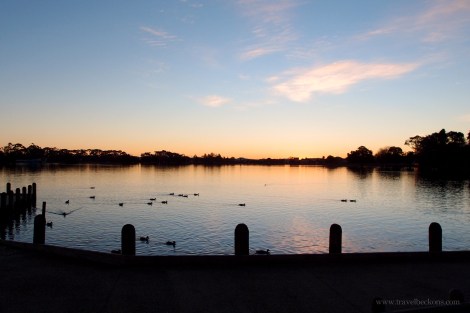 sunset at hamilton lake