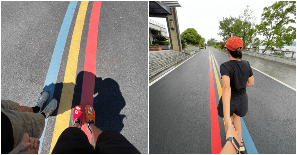 Rainbow paths of Thousand Island Lake Greenway