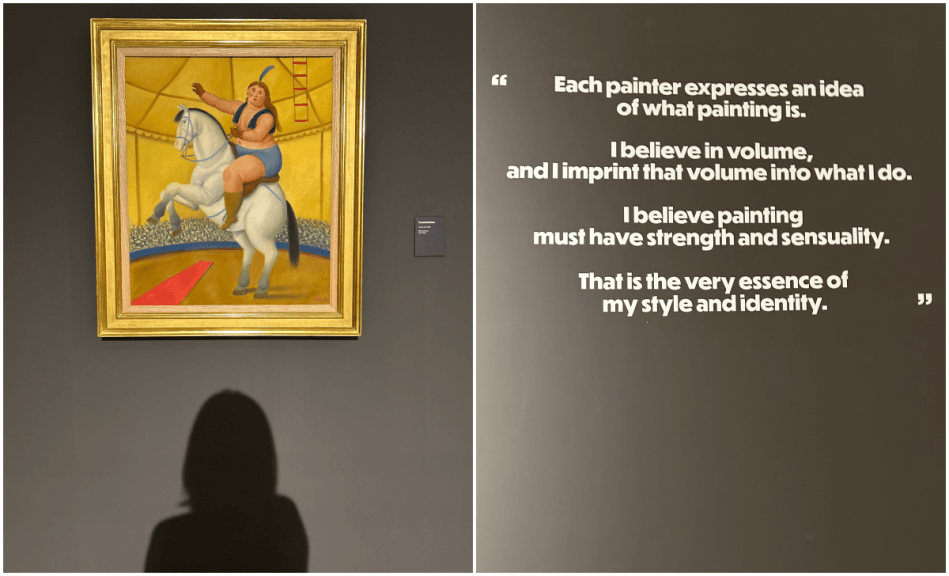 Self-porttrait with one of Botero's carnival series artwork